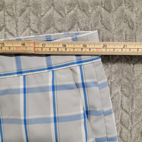Adidas Golf Mens Plaid Flat Front Walking Shorts Size 38 (Chrome/Prime Blue) $60 - Picture 5 of 11